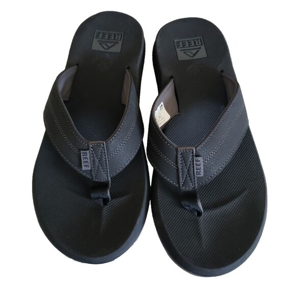 REEF Element TQT Men's Flip Flop Sandals - Bottle Opener - Black Men's Size 12 - Picture 1 of 11